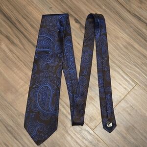 Emilio Romano Silk Black & Blue Paisley Tie